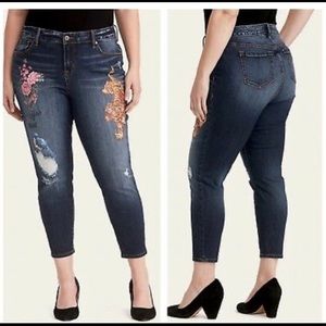 Torrid Girlfriend Oakdale Paint Tiger Jeans
